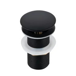 Bonde clic-clac sans trop-plein, pour lavabo, finition noir, laiton^Balneo Best