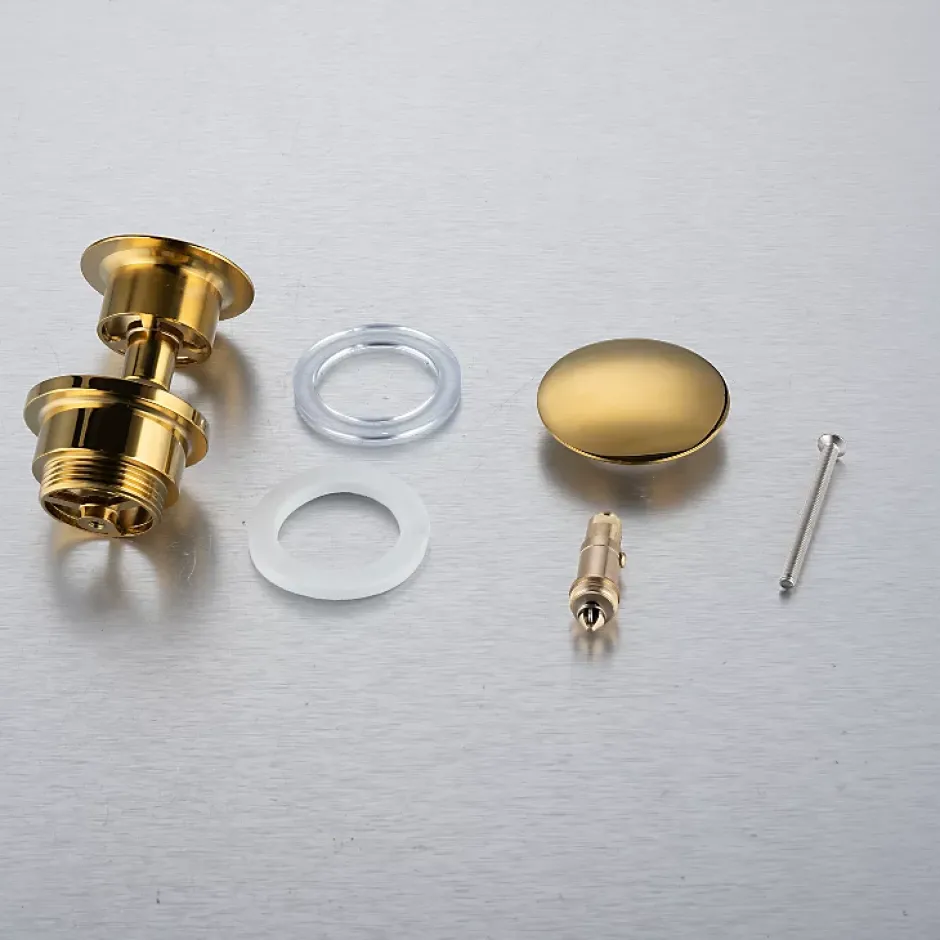 Bonde clic-clac universelle, pour lavabo, finition gold, laiton-Balneo Sale