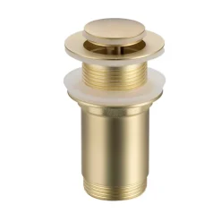 Bonde de lavabo en laiton Click-Clack modèle E sans trop-plein doré^Balneo Online