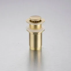 Bonde de lavabo en laiton Click-Clack modèle E sans trop-plein doré^Balneo Online