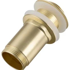 Bonde de lavabo en laiton Click-Clack modèle E sans trop-plein doré^Balneo Online