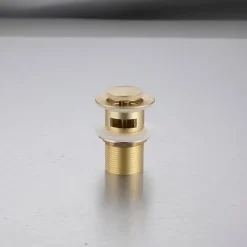 Bonde de lavabo en laiton Click-Clack modèle B avec trop-plein doré-Balneo Online