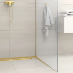 Profilé de douche frontale, au sol 130 cm, acier inoxydable, finition gold, Pente de 1,5%-Balneo Discount