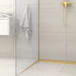 Profilé murale inclinée à gauche pour douche 170cm, acier inoxydable, finition gold, Pente de 1,5%^Balneo Online