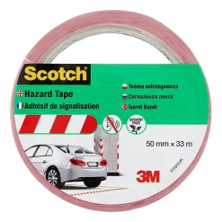 Bande de marquage blanc et rouge, 50 mm x 33 m x 0,15 mm-Scotch