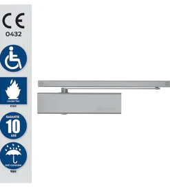 Bandeau Ferme portes à force réglable 1 à 3 poussant gauche gris Bricard Ensemble 2 Vantaux-Autres Sale