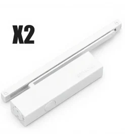 Bandeau Ferme portes double à force réglable 1 à 3 tirant gauche blanc Ensemble 2 Vantaux^Autres Discount