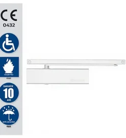 Bandeau Ferme portes double à force réglable 1 à 3 tirant gauche blanc Ensemble 2 Vantaux^Autres Discount