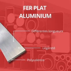 Barre aluminium plate 50mm ep 3 mm, Longueur : 1 metre --Comment Fer Clearance
