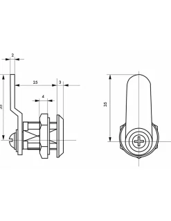 Batteuse avec came coudée à 12h vers la face pour boîte aux lettres, épaisseur 0 à 12mm --Thirard Sale