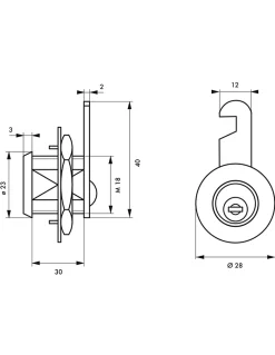 Batteuse 33mm pour épaisseur de porte maxi 24mm -^Thirard Online