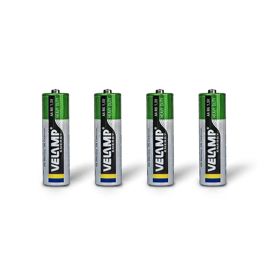 Blister de 4 piles R6 AA saline-Velamp New