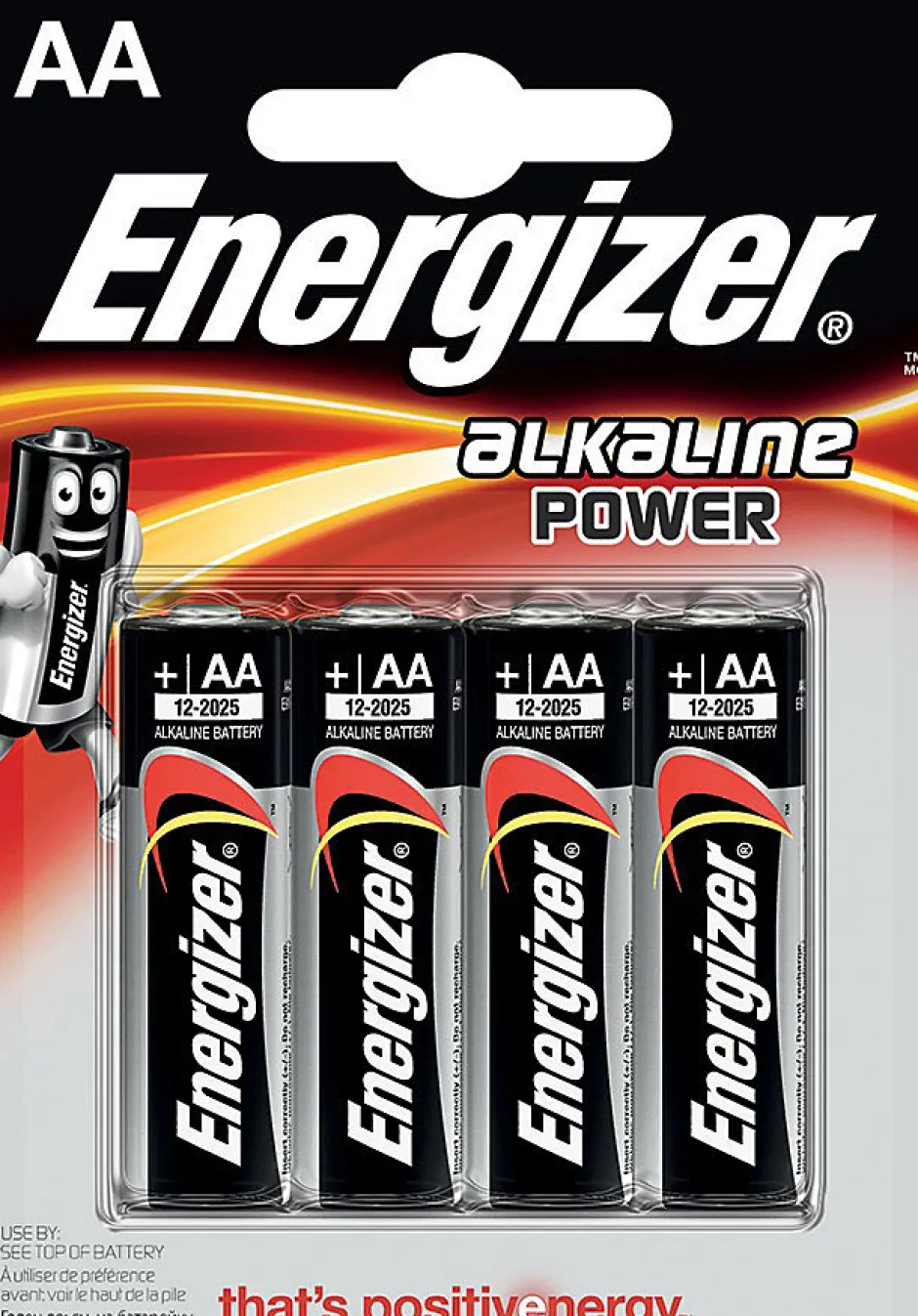 Blister ENERGIZER de 4 piles alcalines POWER LR6 (AA)-Velamp Hot