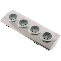 Bloc 4 prises 16A 2P+T à câbler - Gris --Zenitech