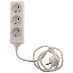 Bloc 3 prises blanc 1m^Zenitech Outlet