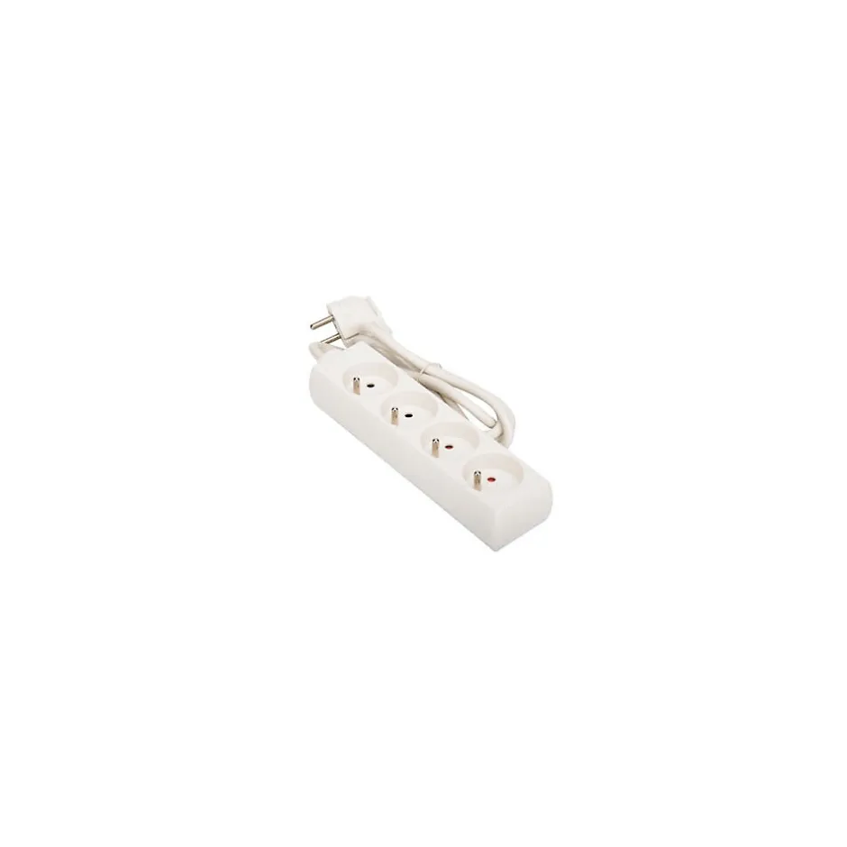 Bloc 4 prises GO/ON 2P+T 4x16A blanc 1 m cable HO5VVF 3x1G1.0-Go On Discount
