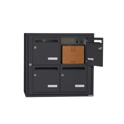 Bloc collectif , 2x2, grade 3, simple face, Intérieur, fixation murale, gris anthracite RAL 7016 finition brillante^Leabox.com Outlet