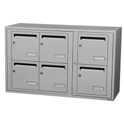 Bloc collectif , 3x2, grade 3, simple face, Intérieur, fixation murale, Gris clair RAL 7035 finition brillante-Leabox.com Best