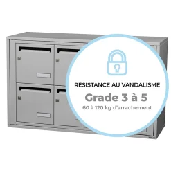 Bloc collectif , 3x2, grade 3, simple face, Intérieur, fixation murale, Gris clair RAL 7035 finition brillante-Leabox.com Best