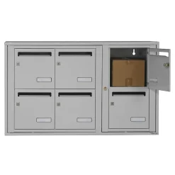 Bloc collectif , 3x2, grade 3, simple face, Intérieur, fixation murale, Gris clair RAL 7035 finition brillante-Leabox.com Best