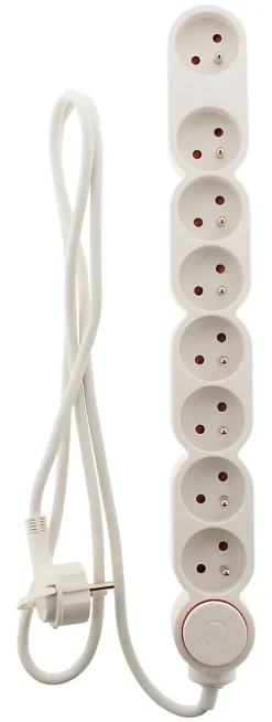 Bloc Home 8 prises 16A 2P+T câble 1,5m - Blanc -^Zenitech Discount