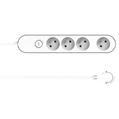 Bloc multiprise 4 ports blanc et gris^Jacobsen