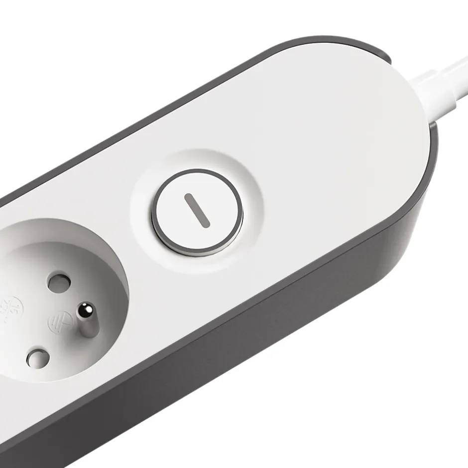 Bloc multiprise 4 ports blanc et gris^Jacobsen