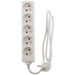 Bloc multiprise 5 prises 2P+T 16A blanc --Zenitech Clearance