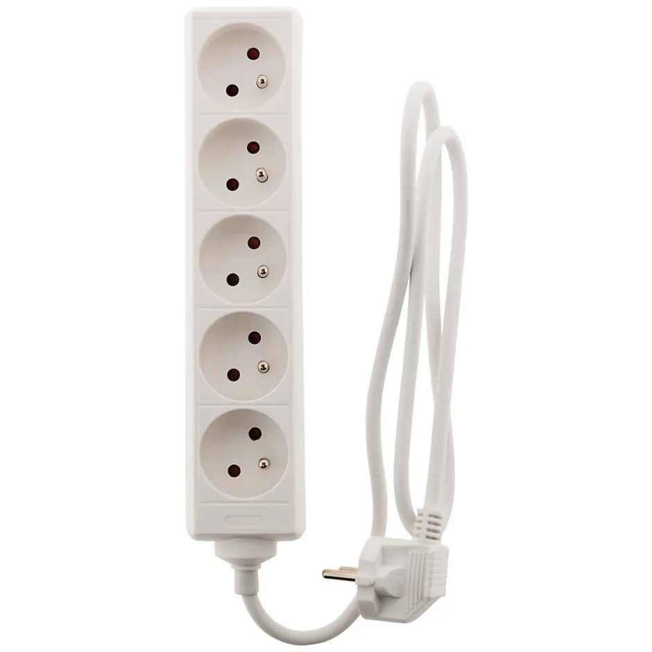 Bloc multiprise 5 prises 2P+T 16A blanc --Zenitech Clearance