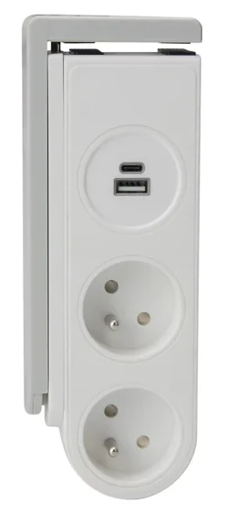 Bloc multiprise Gekko 4 prises blanc - clipsable - Otio^Zenitech Sale