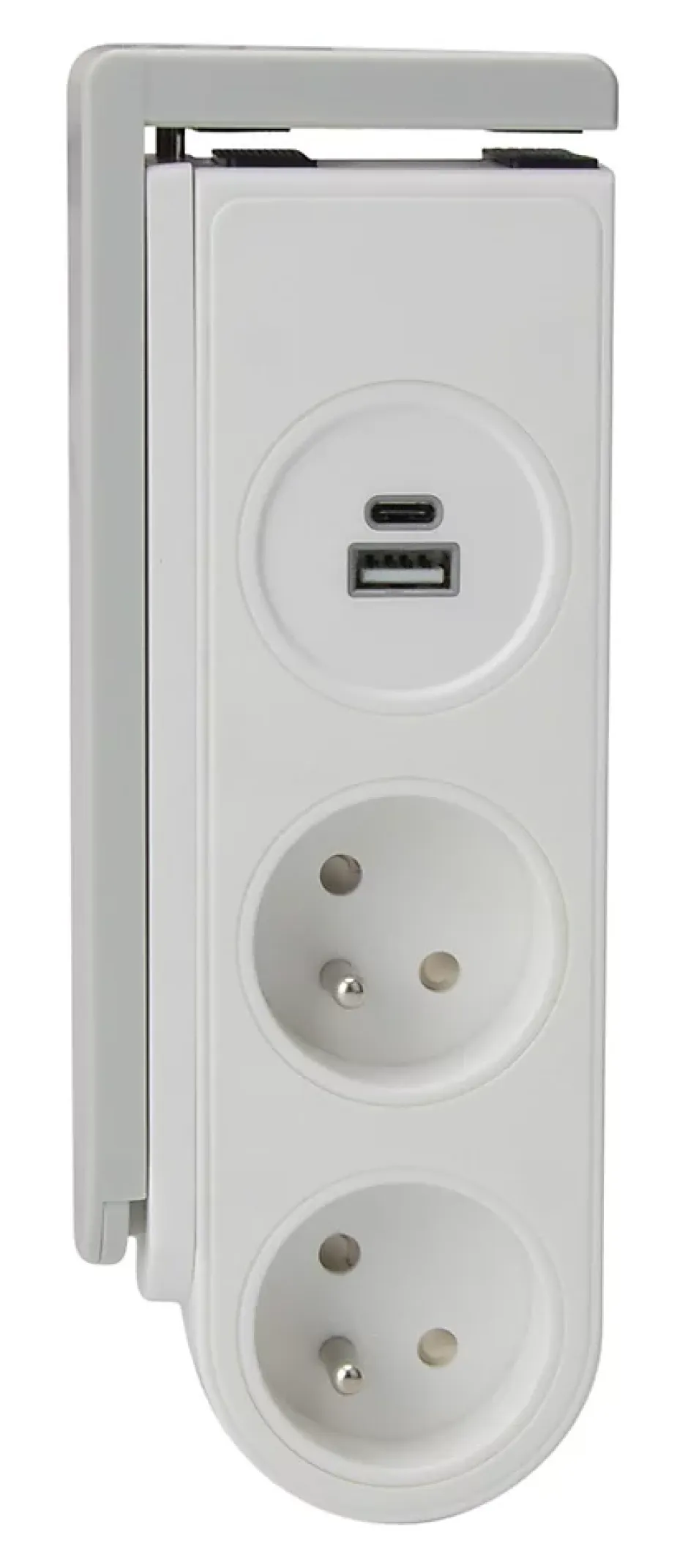 Bloc multiprise Gekko 4 prises blanc - clipsable - Otio^Zenitech Sale