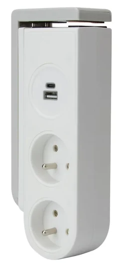 Bloc multiprise Gekko 4 prises blanc - clipsable - Otio^Zenitech Sale