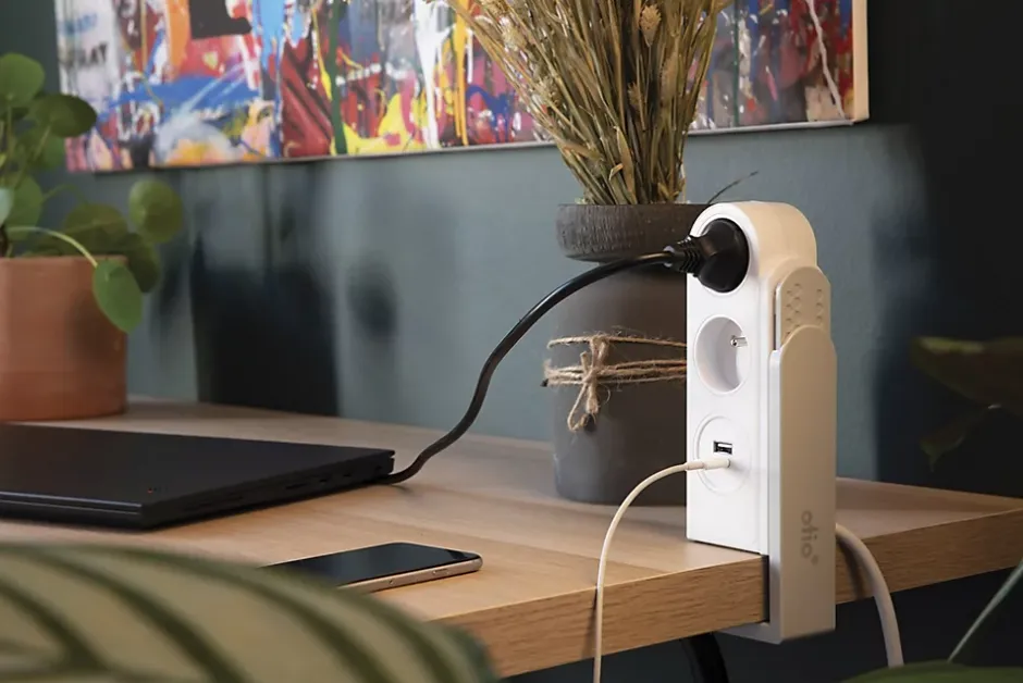 Bloc multiprise Gekko 4 prises blanc - clipsable - Otio^Zenitech Sale