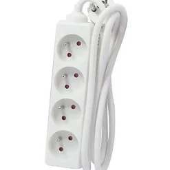 Bloc multiprise 4x16A 3500W câble 5m - blanc -^Chacon Hot