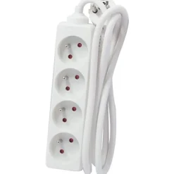 Bloc multiprise 4x16A 3500W câble 5m - blanc -^Chacon Hot