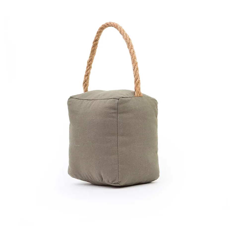 Bloque-porte Rei tissu vert kaki ⌀11x H. 28 cm-