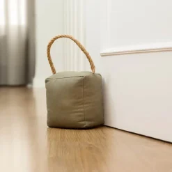 Bloque-porte Rei tissu vert kaki ⌀11x H. 28 cm-