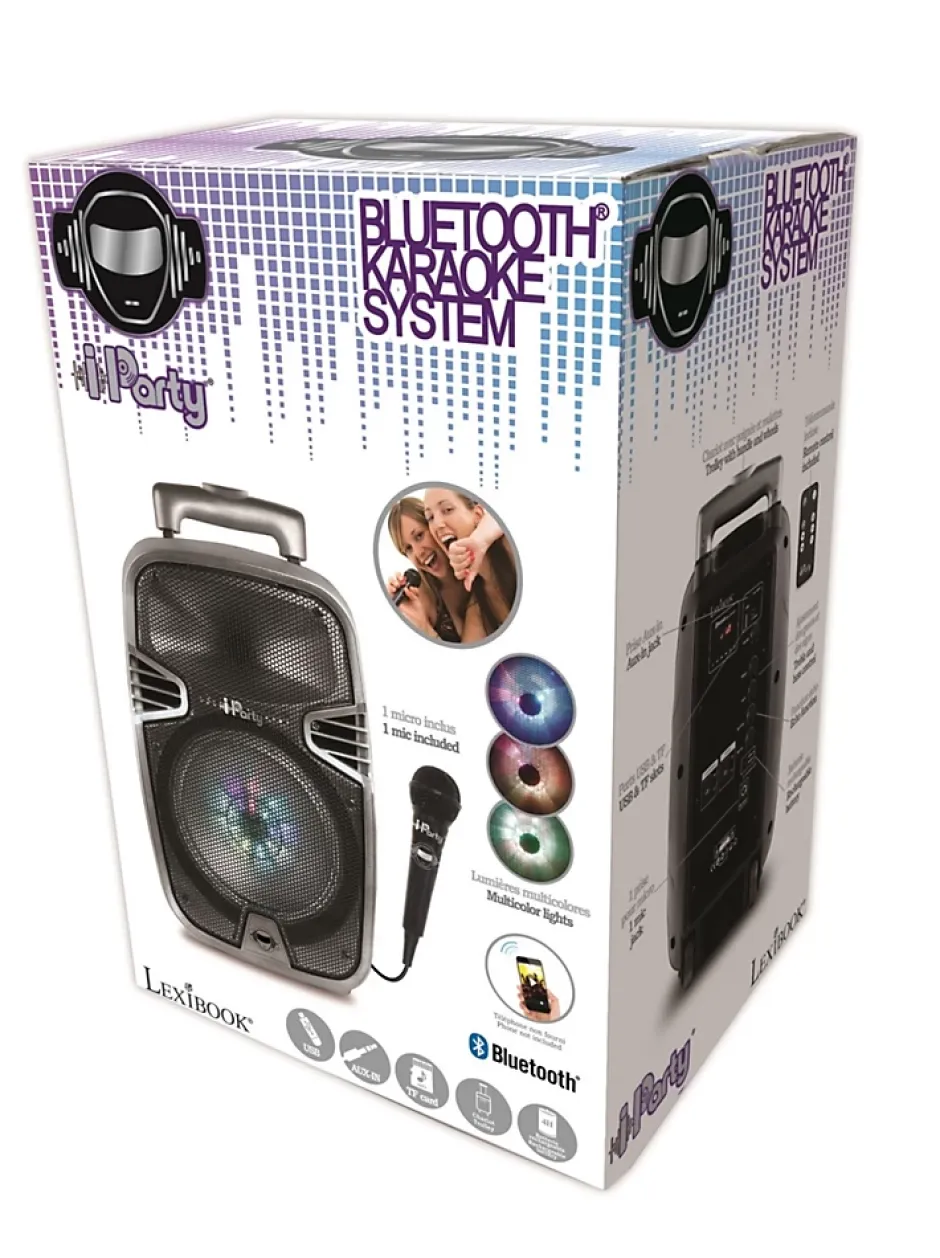 Bluetooth Karaoke avec roulettes, lumières et micro-Lexibook Outlet
