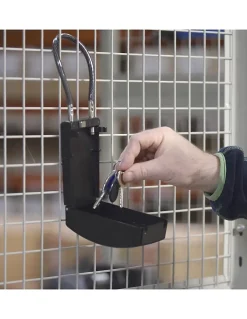 Boite à clé à combinaison, 4 chiffres, acier, 47x75mm, avec câble, noir --Thirard