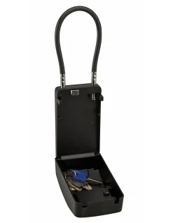 Boite à clé à combinaison, 4 chiffres, acier, 47x75mm, avec câble, noir --Thirard