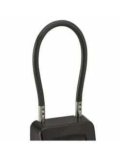 Boite à clé à combinaison, 4 chiffres, acier, 47x75mm, avec câble, noir --Thirard