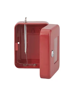 Boite à clés vitrée murale, acier, vitre interchangeable, 152x118x80mm, 2 clés, rouge --Thirard Hot