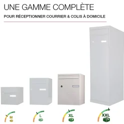 Boite à colis Atout 1 porte blanc mat sablé RAL 9010 MS-Renz