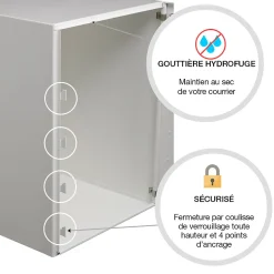 Boite à colis Atout 1 porte blanc mat sablé RAL 9010 MS-Renz