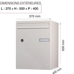 Boite à colis Atout 1 porte blanc mat sablé RAL 9010 MS-Renz