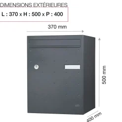 Boite à colis Atout 1 porte gris anthracite mat sablé RAL 7016 MS^Renz Clearance