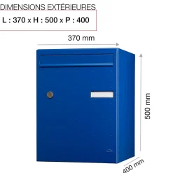 Boite à colis Atout 1 porte Bleu brillant RAL 5010 B-Renz Outlet