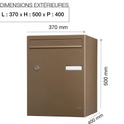 Boite à colis Atout 1 porte Taupe brillant RAL 7006 B^Renz New