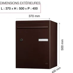 Boite à colis Atout 1 porte Brun brillant RAL 8019 B^Renz Hot