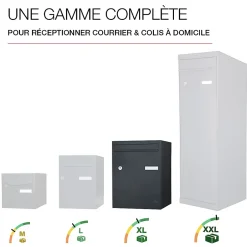 Boite à colis Atout 1 porte Noir Sablé RAL 2100MS-Renz New